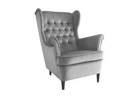 Крісло HARRY VELVET сірий BLUVEL 14 / венге HARRYV14W